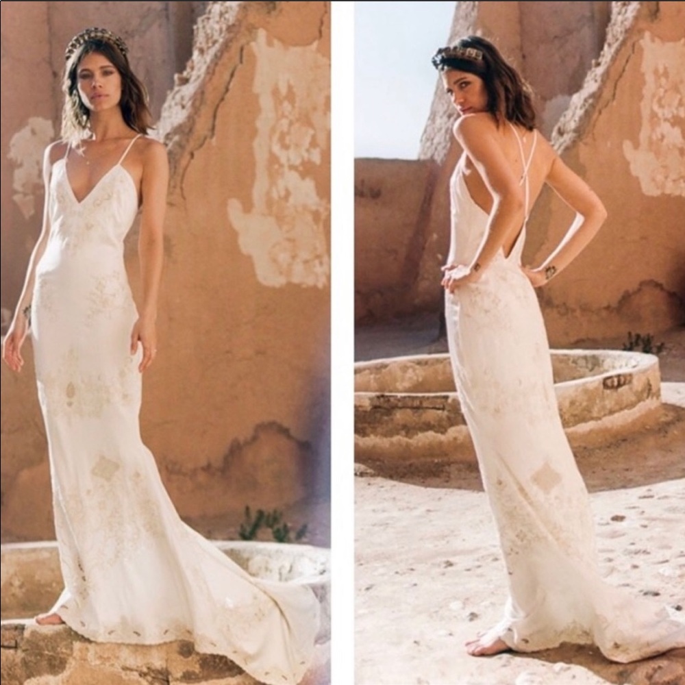 SPELL Odette Silk Slip Dress Formal Evening Gown - Picture 2 of 12
